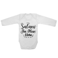 Salam Im New Here - Long Sleeve Baby Vests