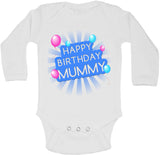 Happy Birthday Mummy - Long Sleeve Vests for Boys