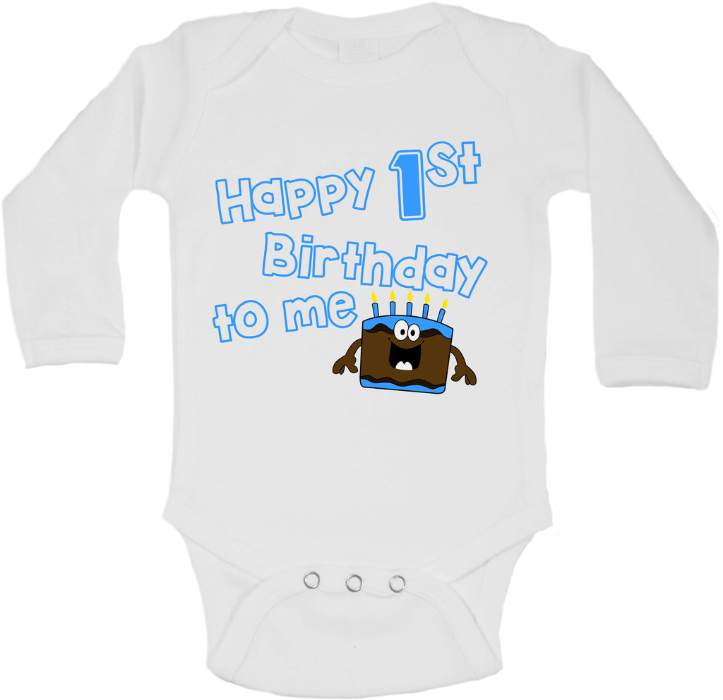 Happy First Birthday To Me - Long Sleeve Vests for Boys