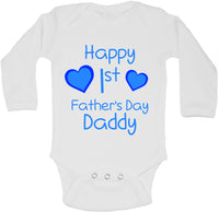 Happy First Fathers Day Daddy - Long Sleeve Vests for Boys