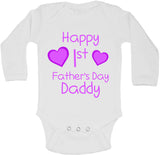 Happy First Fathers Day Daddy - Long Sleeve Vests for Girls