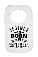 Legends Are Born In September - Boys Girls Baby Bibs