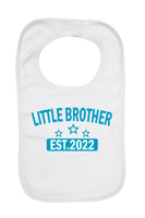 Little Brother EST. 2022 - Boys Girls Baby Bibs