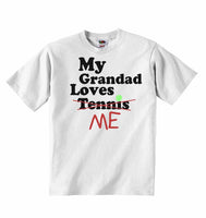 My Grandad Loves Me not Tennis - Baby T-shirts
