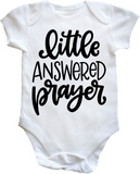 Little Answered Prayer Cute Baby Bodysuit Vest Baby Grow