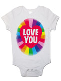 Soft Cotton Baby Vests Bodysuits Grow Rainbow Love You for Newborn Gift Key Workers