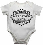 My Uncle Drives a Mercedes Benz - Baby Vests Bodysuits for Boys, Girls