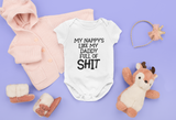 My Nappy's Like My Daddy Funny Baby Bodysuit Vest Gift Present