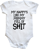 My Nappy's Like My Mummy - Funny Baby Vest Bodysuit
