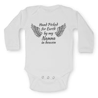 Hand Picked for Earth by My Nanna in Heaven - Long Sleeve Baby Vests