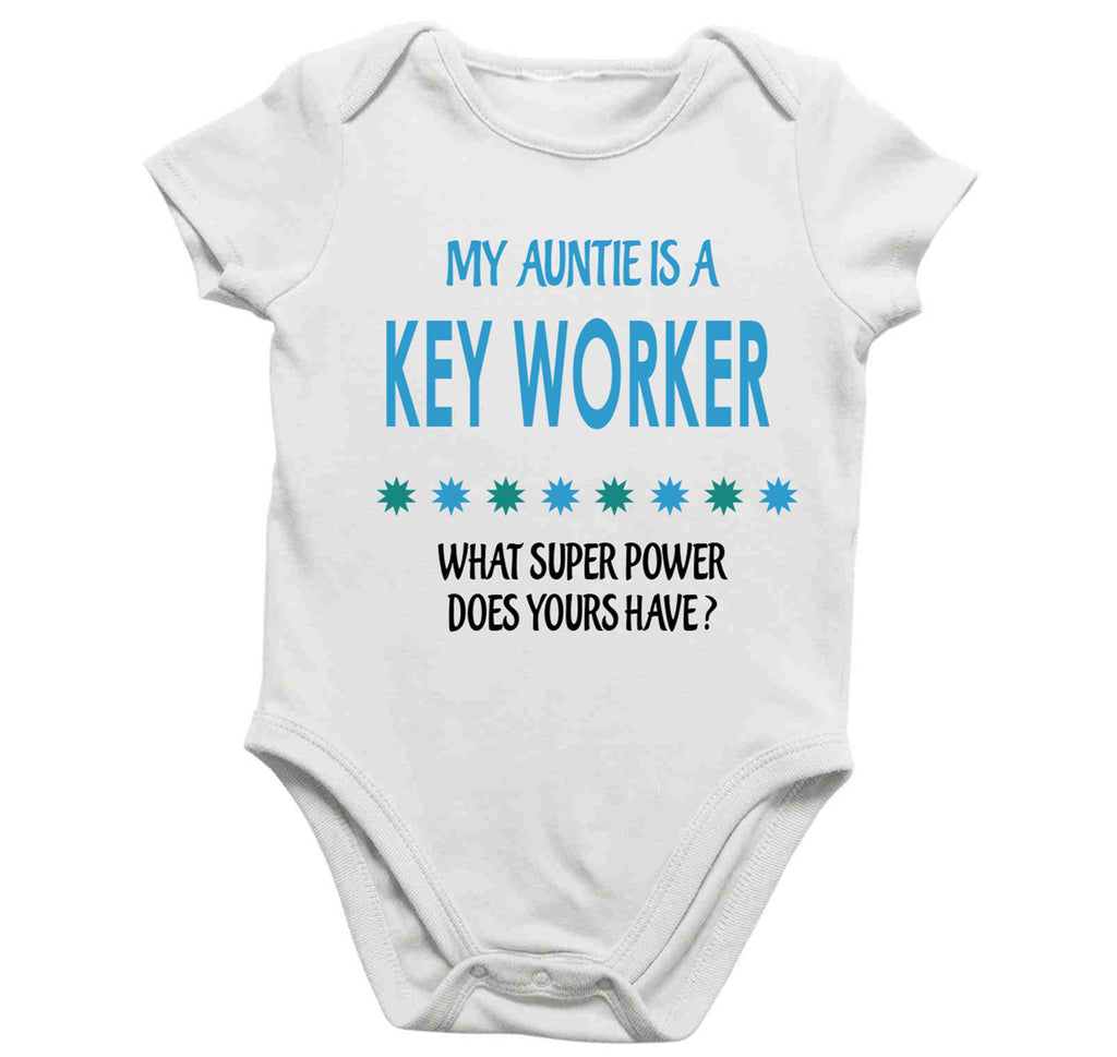 Soft Baby Vests My Auntie a Is A Key Worker What Super Power Does Yours Have? Present