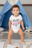 My Mum Tested Positive But Not For Covid Baby Bodysuit Pink Short Sleeved