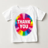 Soft Cotton Baby T-shirt Rainbow Thank You Gift Present for Boys & Girls Key Workers