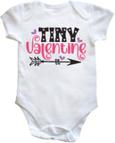 Tiny Valentine Cute Short Sleeved Baby Valentines Day Bodysuit Vest