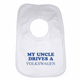 Baby Bib My Uncle Drives A Volkswagen - Unisex - White