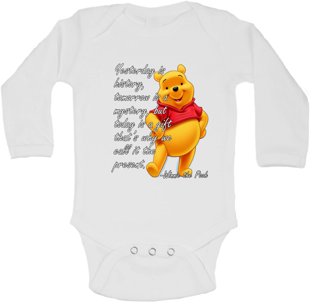 Yesterday Is History Winnie the Pooh Quote - Long Sleeve Vests for Girls