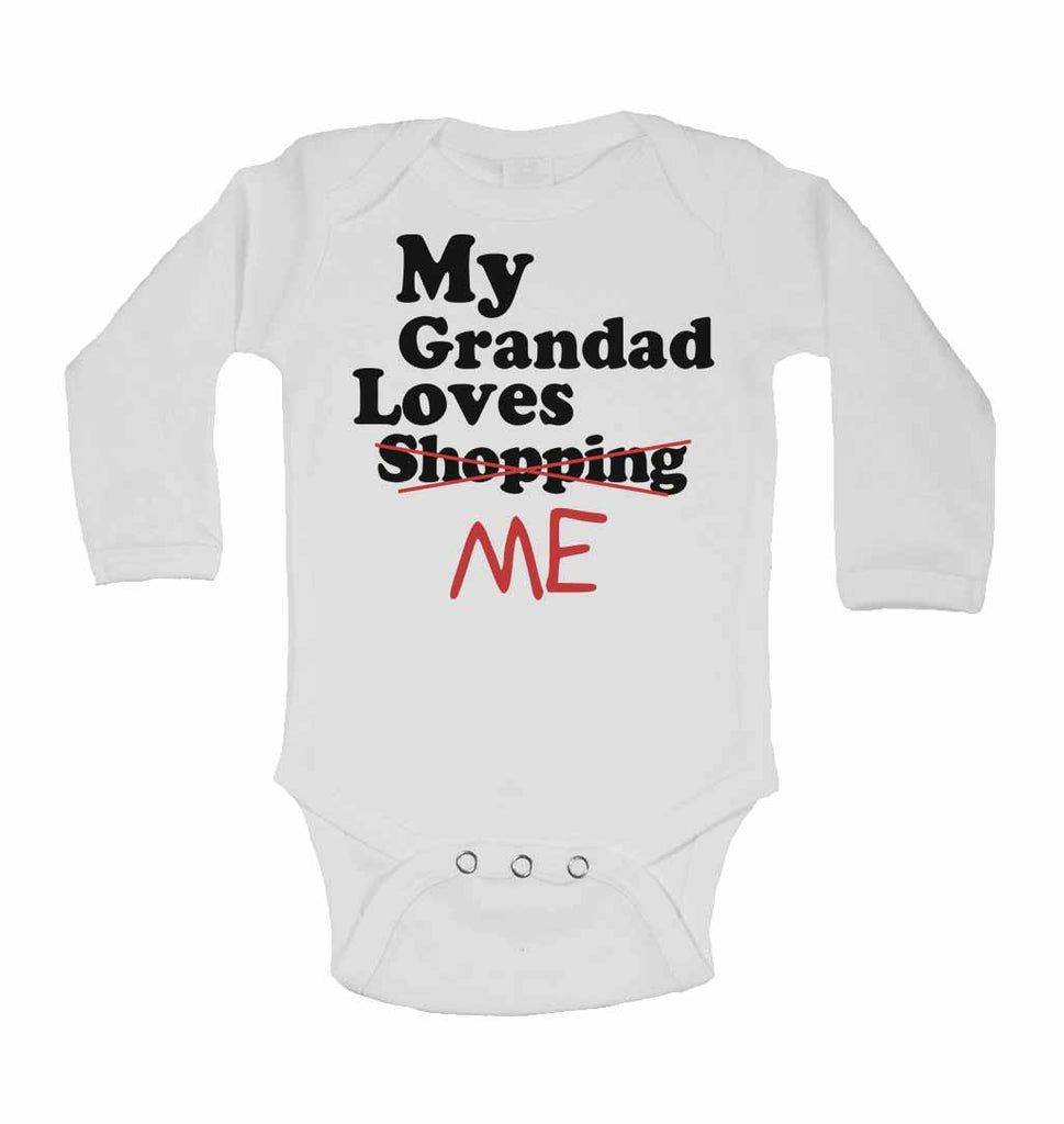 My Grandad Loves Me not Shopping - Long Sleeve Baby Vests