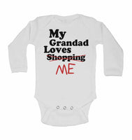 My Grandad Loves Me not Shopping - Long Sleeve Baby Vests